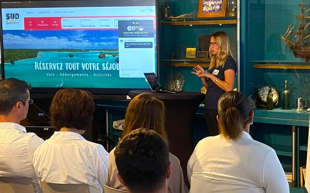 New Caledonia’s Sud Tourisme marketing manager Alexandra Gambino unveils new online booking platform on Tuesday 19 November 2024 – PHOTO RRB