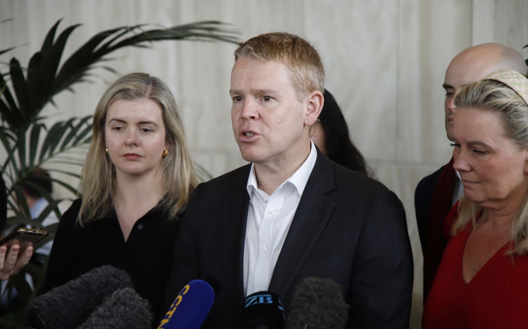Labour Party leader Chris Hipkins speak to media from Auckland while on the campaign trail.