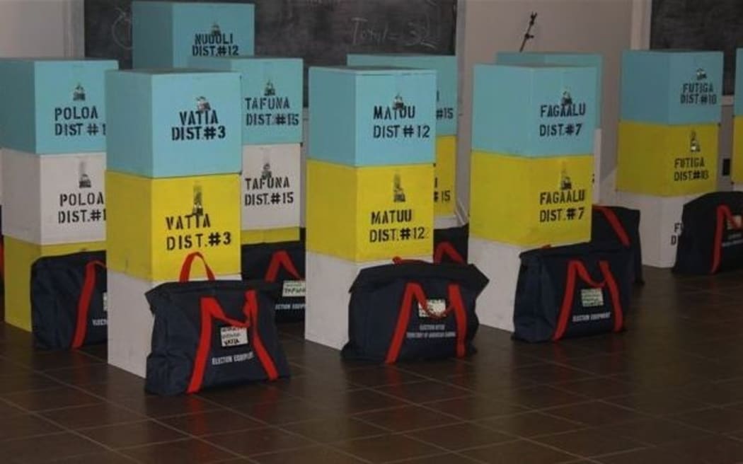 Ballot boxes in American Samoa.