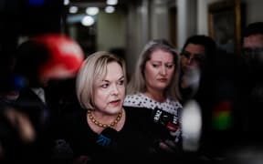 National Party leader Judith Collins speaks to media 21 July 2020 after MP Andrew Falloon resigns.
