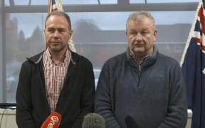 Ashburton Council chief executive Hamish Riach and mayor Neil Brown give an update on the flooding.