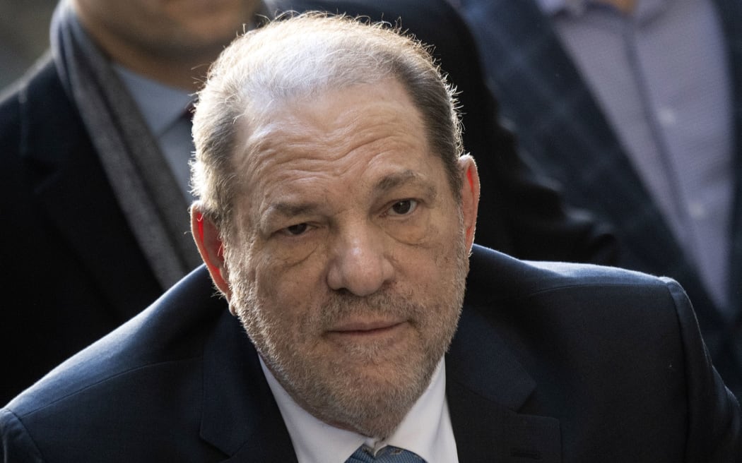 Harvey Weinstein arrives at the Manhattan Criminal Court, on February 24, 2020  in New York City.