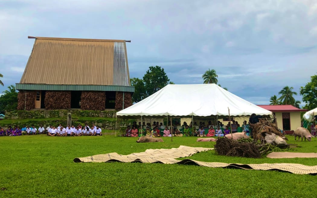 Traditional thanksgiving at the conclusion of the Great Council of Chiefs Meeting on Bau Island in Fiji. 25 May 2023.