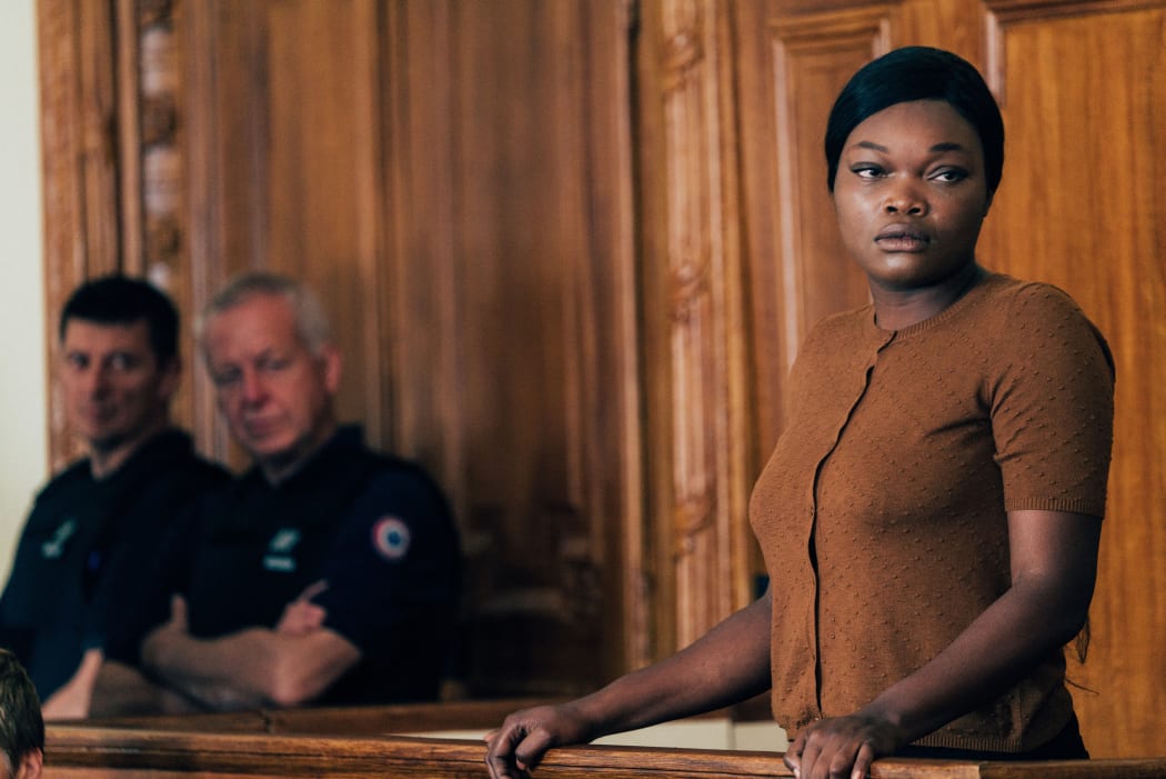 A movie still from Alice Diop's film Saint Omer