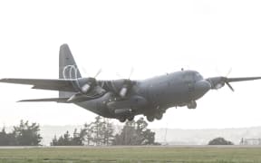 A RNZAF C-130 Hercules is delivering about 230 kgs of school supplies to PNG