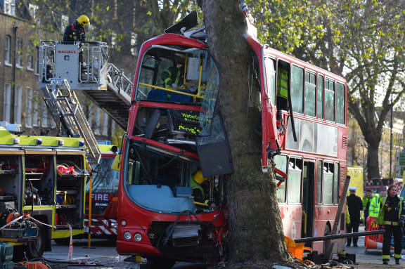 The scene in Kensington Road.