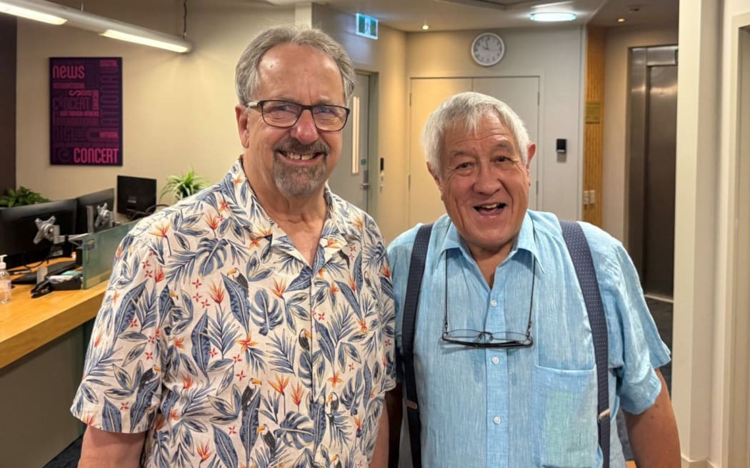 RNZ's Jim Mora with author Ian Gill