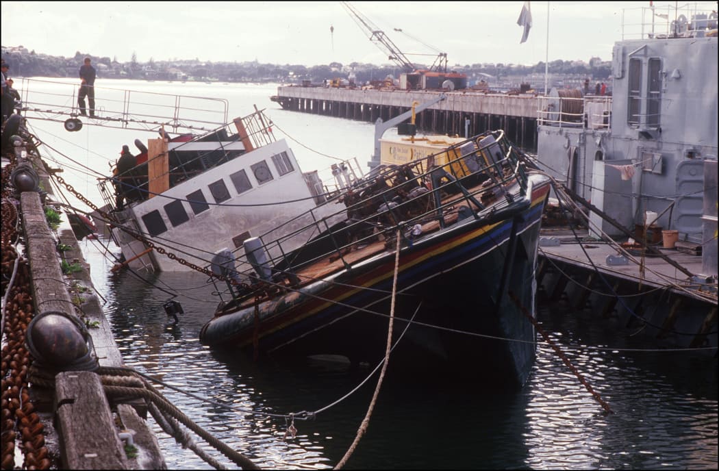 A file photo of the Rainbow Warrior dated August 14, 1985.