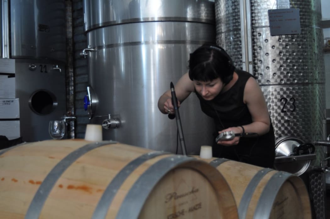 Jo Burzynska recording a fermentation.