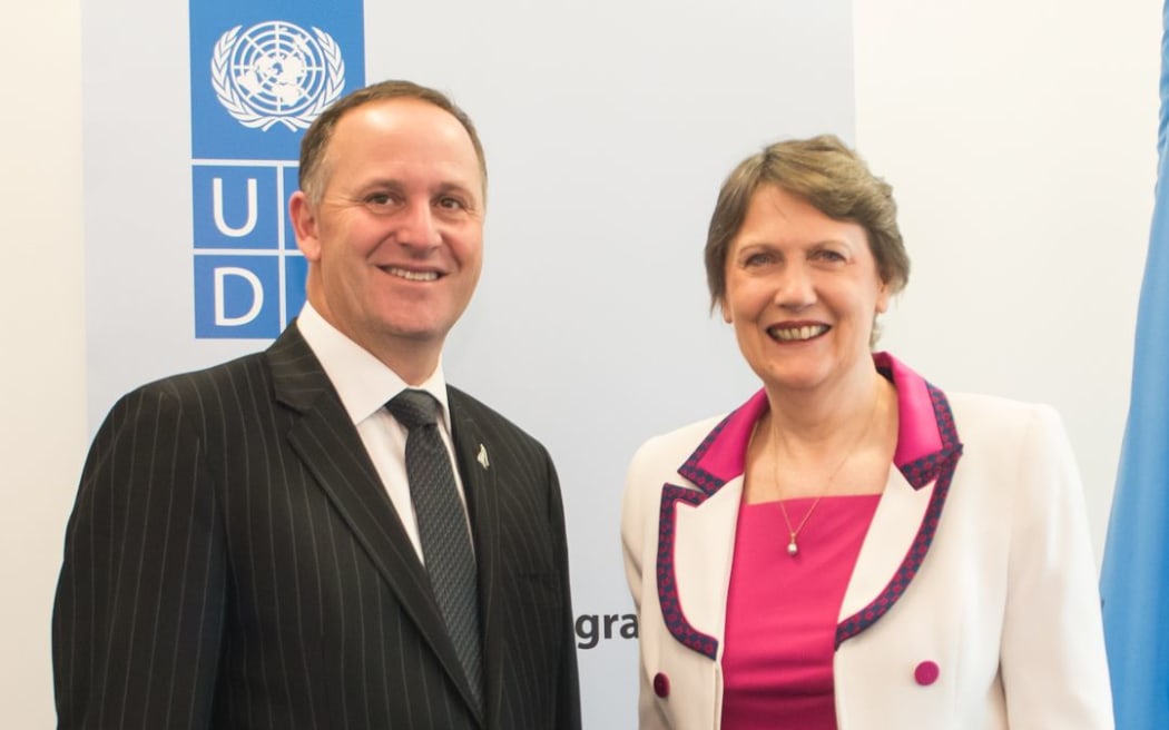 John Key and Helen Clark at the United Nations in September 2013.