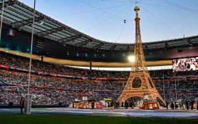 General view of Stade de France during the opening ceremony. Rugby World Cup France 2023, France v New Zealand All Blacks pool match at Stade de France, Saint-Denis, France on Friday 8 September 2023. Mandatory credit: Andrew Cornaga / www.photosport.nz