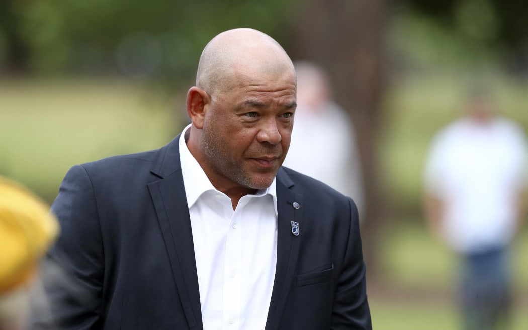 Former Australian cricketer Andrew Symonds arriving at the state memorial service for Shane Warne at the Melbourne Cricket Ground on 30 March, 2022.