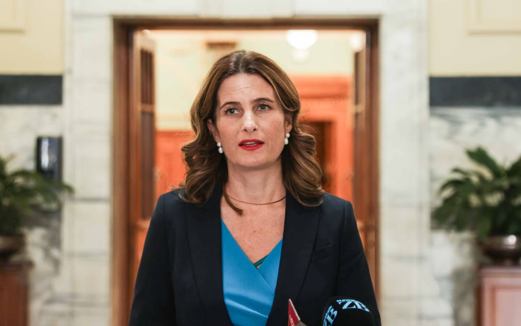 Nicola Willis speaks to media on GDP increase