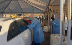 The drive-through Covid-19 testing clinic in Frankton, operating from 9am to 5pm on Tuesday.
