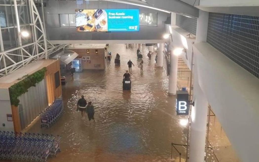 Water in terminal at Auckland Airport