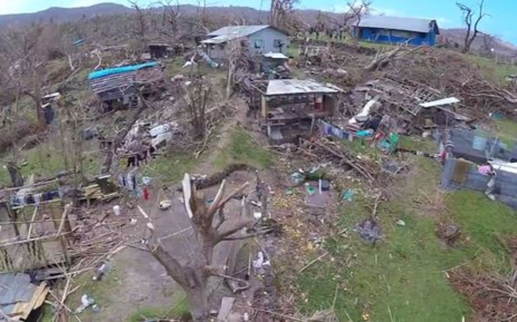 Damage by Cyclone Pam in remote parts of Vanuatu.