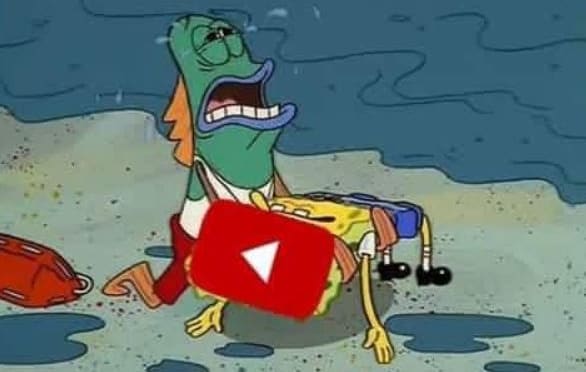 Spongebob meme made to commiserate YouTube's crash