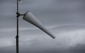 West Coast storm. Wind cone showing signs of wind picking up in the area.