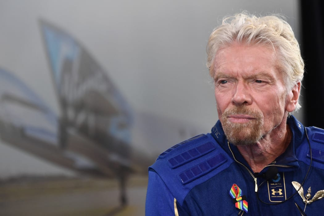 Sir Richard Branson speaks after he flew into space aboard a Virgin Galactic vessel, a voyage he described as the "experience of a lifetime" -- and one he hopes will usher in an era of lucrative space tourism at Spaceport America, New Mexico on July 11, 2021.