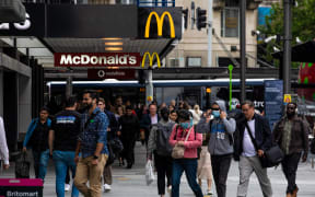 People walking in Auckland CBD.