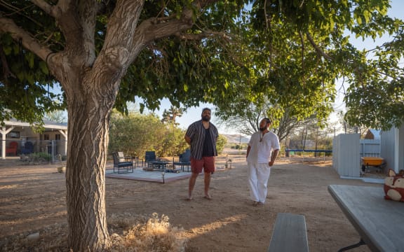 Troy Kingi and Danny Rojas outside Sacred Healing