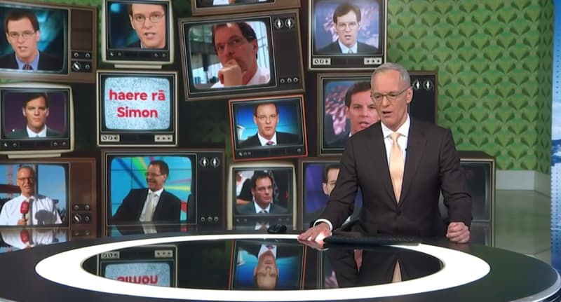 Simon Dallow during his final newsreader shift at TVNZ.