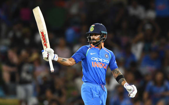 India's captain Virat Kohli 50 not out.
