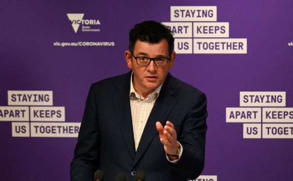 Victorias state premier Daniel Andrews speaks during a press conference in Melbourne on September 6 2020 as the state announced an extension to its strict lockdown law