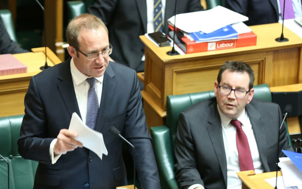 Labour Party leader Andrew Little responds after the government delivers Budget 2016.