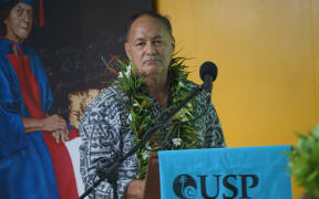 Paul Raui Pokoati Allsworth at the University of the South Pacific (USP) Cook Islands Campus on Thursday night. TALAIA MIKA / 25042102.