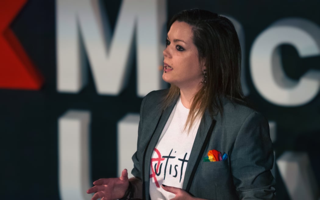 Jac den Houting at her TED talk on Autism