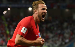 England's Harry Kane celebrating his goal.