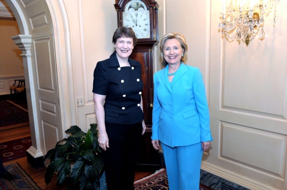 Helen Clark and Hillary Clinton