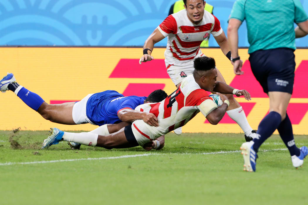 Kotaro Matsushima scored Japan's bonus point try.