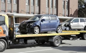 The crash on Waterloo Quay, Wellington, happened at 8.45am.