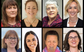 Northland has 13 new women local government politicians. Photographed from left (top row) Ann Court (FNDC), Amy Macdonald (NRC), Carol Peters (WDC), Jayne Golightly (WDC); (bottom row) Eryn Wilson-Collins (KDC), Felicity Foy (FNDC), Hilda Halkyard-Harawira (FNDC), Kelly Stratford. The remaining politicians not in the montage are Pera Paniora and Rachael Williams (KDC), Deb Harding and Marie Olsen (WDC) and Tui Shortland (NRC).