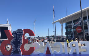 Auckland's Viaduct Harbour during the Prada Cup