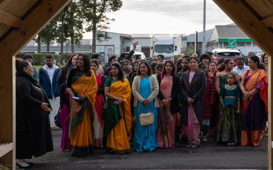 Members of the Tamil community gather in Papakura Marae for the second Tamil-Māori hui.