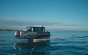 The VS-9 is a 10-seater hydrofoiling tour boat and it has just made its maiden voyage over the Hauraki Gulf.