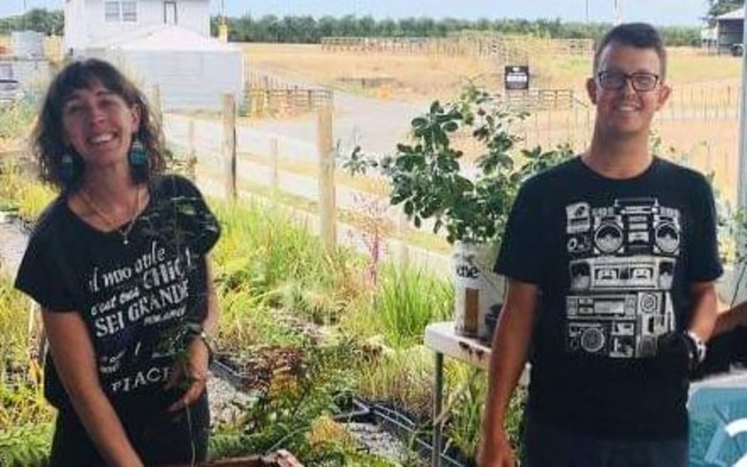 Helen Howard and her husband Anton Hakkaart at a tree planting day in Hawke’s Bay.