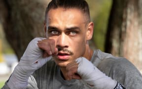 New Zealand amateur heavyweight boxer David Nyika trains at his Hamilton home, during the Covid-19 Level 4 Lockdown, Hamilton, New Zealand.  16  April  2020       Photo: Brett Phibbs / www.photosport.nz