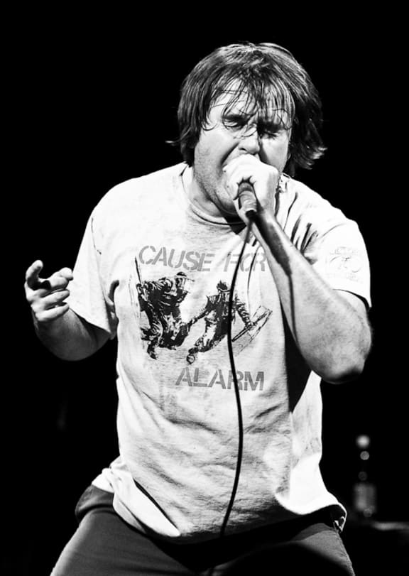 Barney Greenway from Napalm Death on stage in 2009