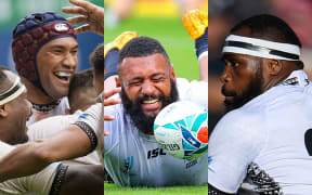 Fiji rugby players Nemani Nadolo, Waisea Nayacalevu, Levani Botia.