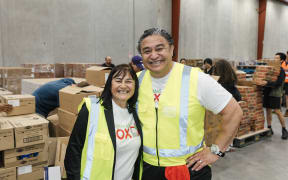 Life Community head of community response Rebecca So'e with Eroni Clarke.
