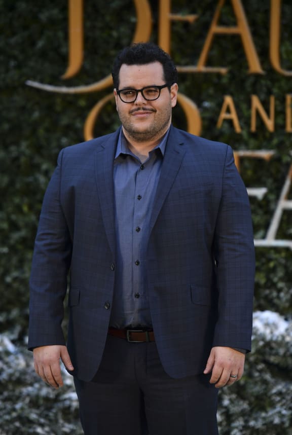 US actor Josh Gad poses upon arrival at the UK launch of the film "Beauty and the Beast" in London on February 23, 2017.