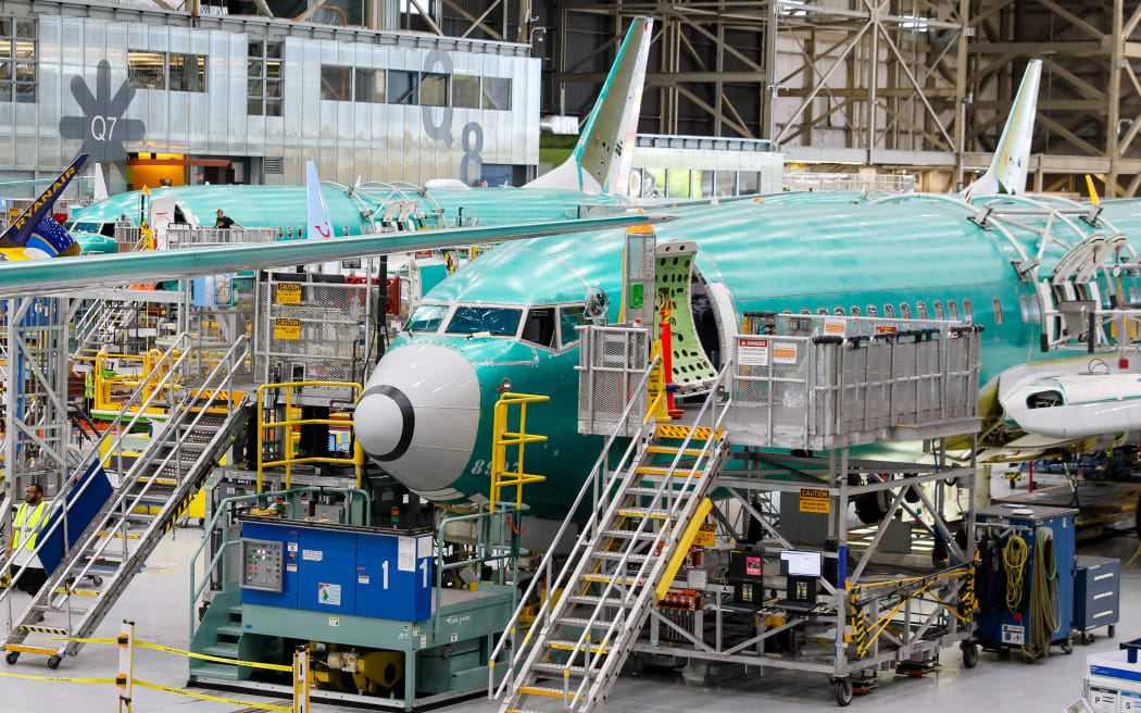 Boeing 737 MAX aircraft are assembled at the Boeing Renton Factory in Renton, Washington, on June 25, 2024.