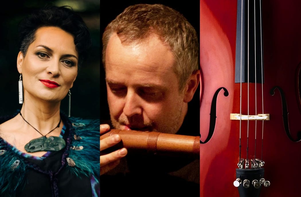 Ariana Tikao and Alistair Fraser playing with Stroma