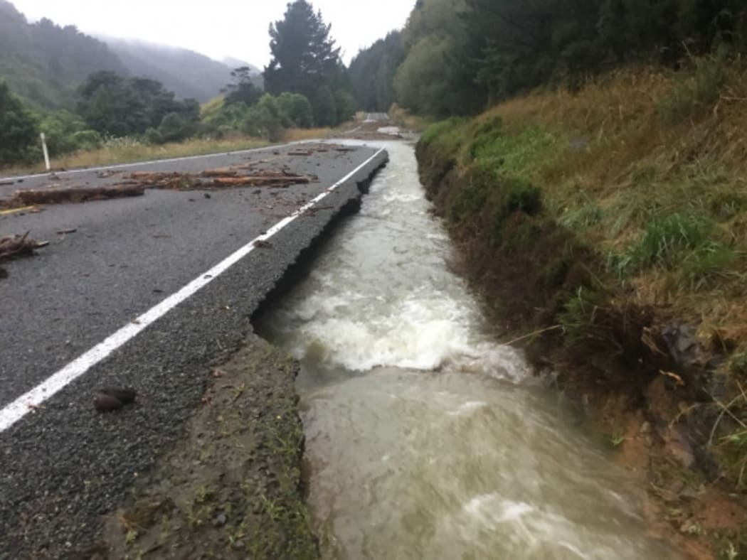 SH6 between Hira and Rai Valley, Ngā Whangamoa, is closed due to slash and slip material on the road.