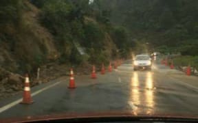 Heavy rain has caused slips on the Kopu-Hikuai Road.