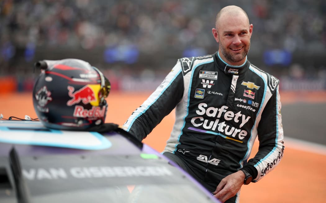 Shane Van Gisbergen, exits his car after winning NASCAR Cup Series Viva Mexico 250 at Autodromo Hermanos Rodriguez in Mexico City.